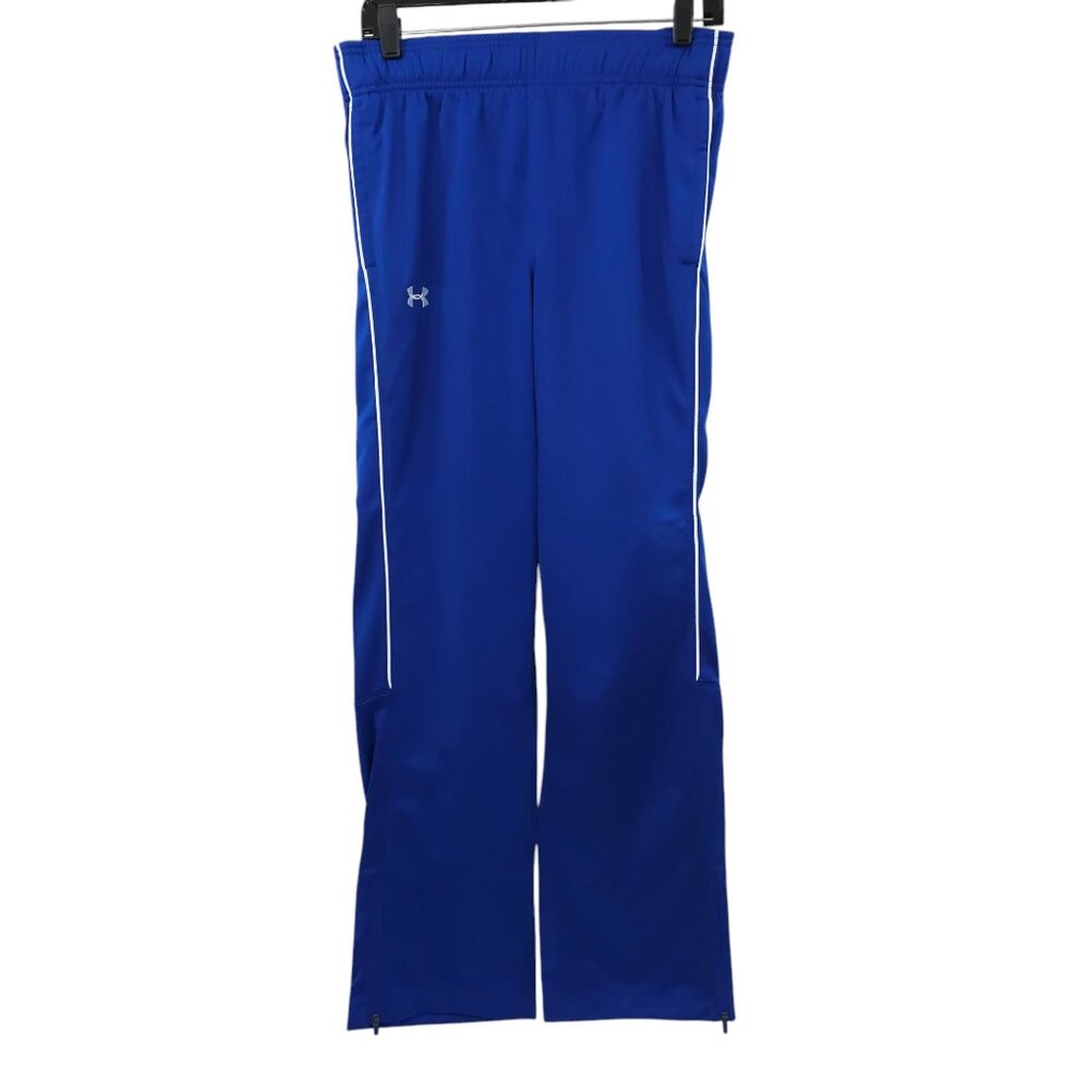 Under Armour Track Warm Up Pant Womens M Royal Blue Elastic Waist Drawstring